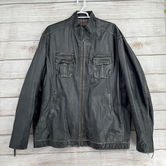 Vintage Scully Flannel Lined Leather Jacket Mens 3XL Tall Brown Beautiful Patina - Picture 1 of 12